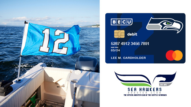 Seahawks 12 Flag and Debit Card