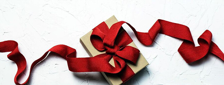 Gift with open ribbon