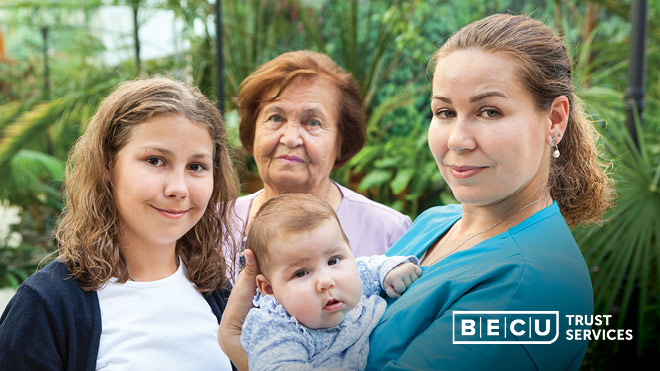 Family of women, BECU Trust Services