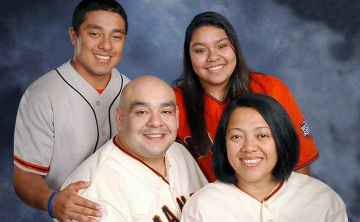 Image of Pauline Hernandez' family. From left to right: Pauline' son, Justice, Pauline's husband, Rafael, Pauline's daughter, Aysia, and Pauline.